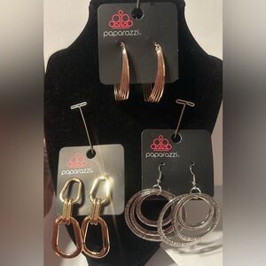 Paparazzi 3 pc Gold and Silver Earring Bundle